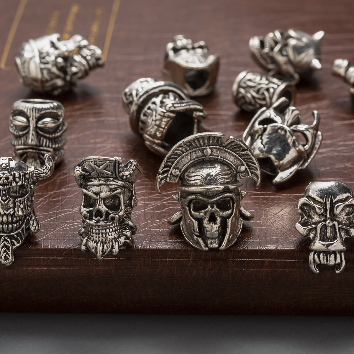 Wholesale Alloy Demon Skull Large Aperture Beads DIY Keychain Accessories Beads